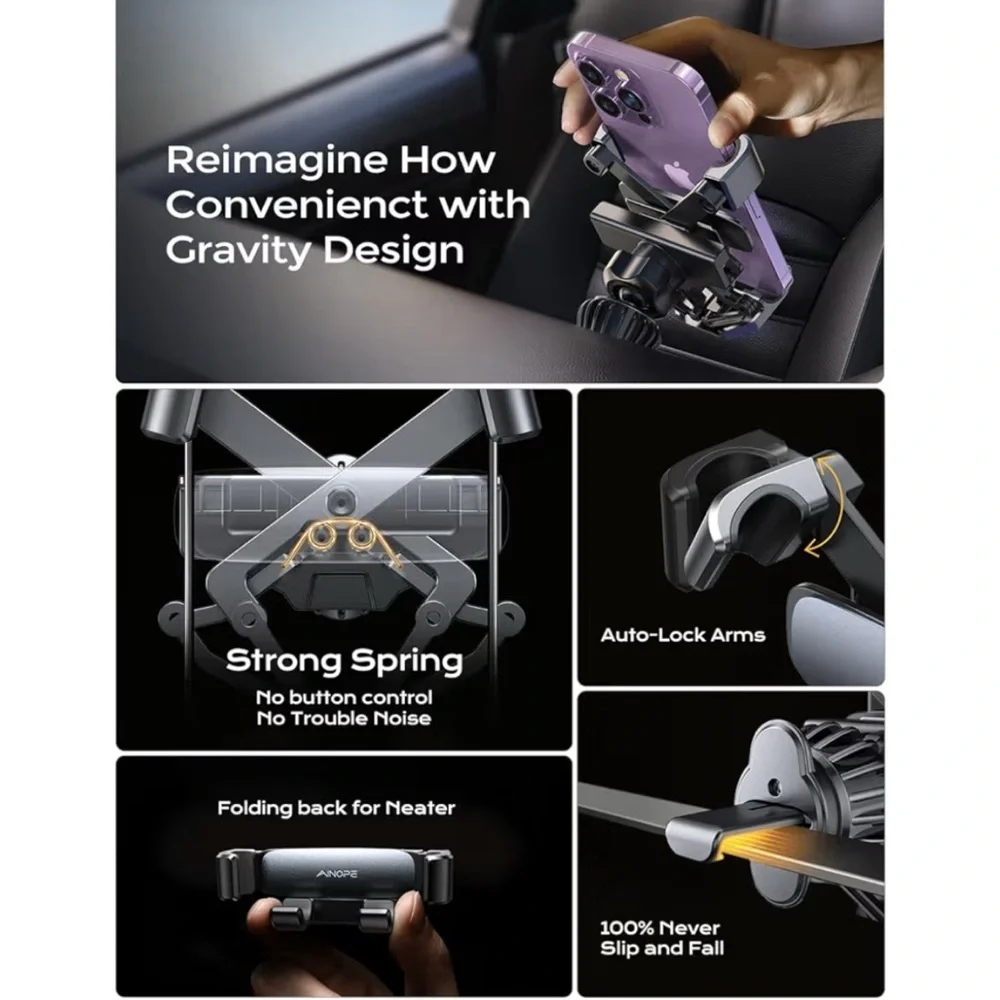 AINOPE for iPhone 17 Pro Max Car Mount Phone Holder NEW